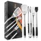 Pure Grill 4-Piece Stainless Steel BBQ Tool Utensil Set - Professional Grade Barbecue Accessories